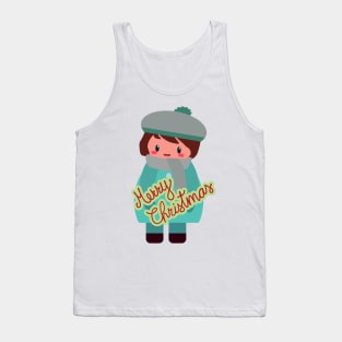 Chibi boy wishes you a Merry Christmas Tank Top